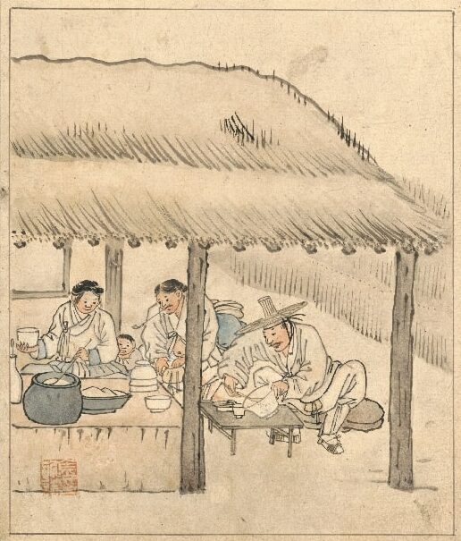 주막의 음식과 비용, 주막의 풍경 소개 : 참고문헌 포함 김홍도의 주막 그림 (단원 풍속도첩, 국립중앙박물관)