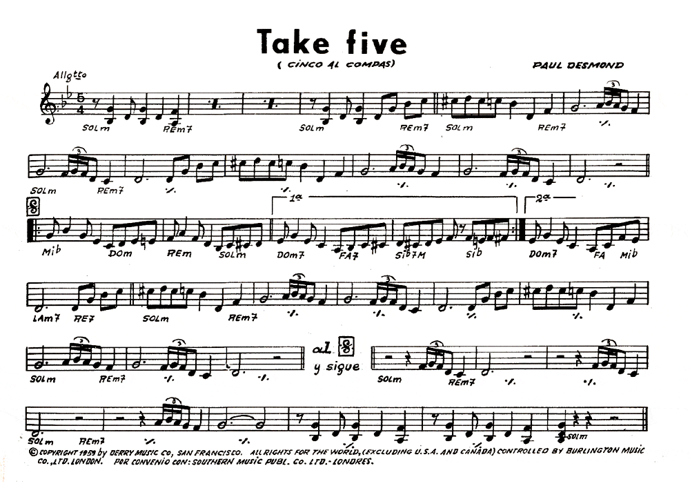 Take Five Music Sheet