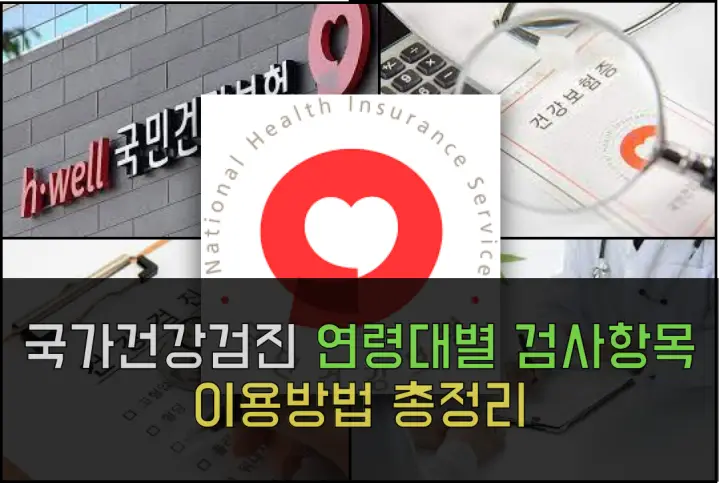 연령대별 국가건강검진 항목과 비용, 이용 꿀팁 총정리 국민건강보험 건강검진 연령대별 검사항목 및 이용방법