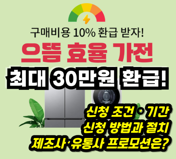 으뜸효율 1등급 가전 환급 대상, 조건, 방법, 홈페이지 등 최대 30만원 돌려받는 방법 으뜸효율-환급사업-썸네일