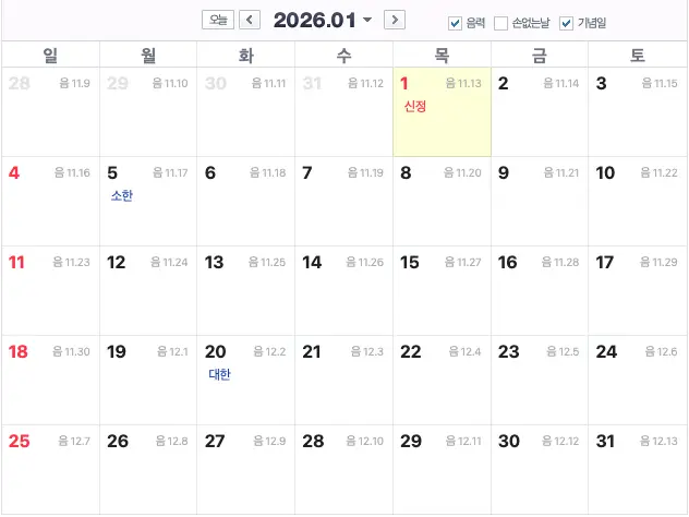 2026년 1월