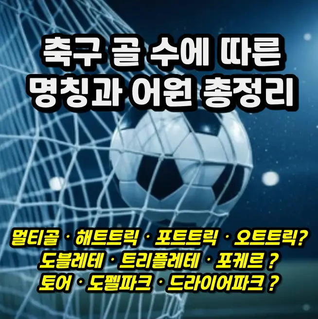 한 골부터 7골까지! 축구 골 수에 따른 명칭과 어원 총정리 축구 골수에 따른 명칭