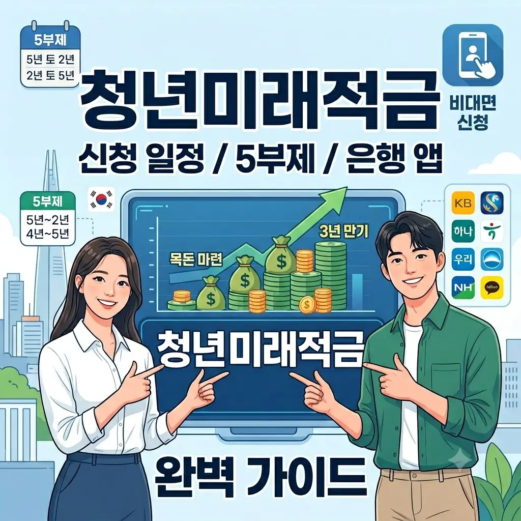 청년미래적금 비대면 신청 방법: 5부제 일정과 14개 은행 앱(App) 완벽 정리 청년미래적금 신청방법