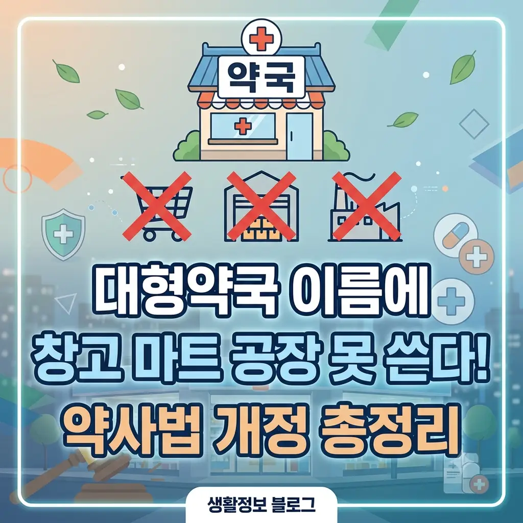 대형약국 이름에 창고 마트 공장 못 쓴다!약사법 개정 총정리 창고형 대형약국 이름 규제